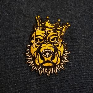 King Dog Embroidered Iron-On Patch
